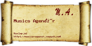 Musics Agenór névjegykártya
